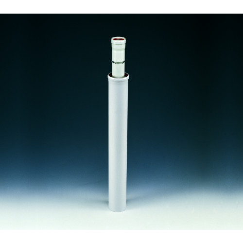 Коаксиальный удлинитель Ø60/100 мм, дымовая часть – ПВХ, воздушная часть – ПВХ
